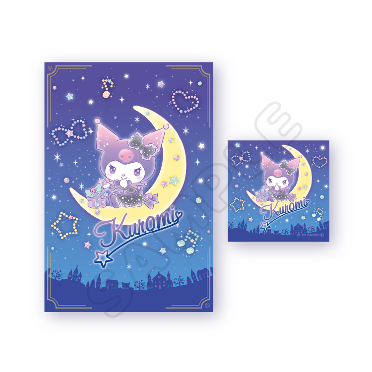 kuromi月夜 明信片及貼紙套裝