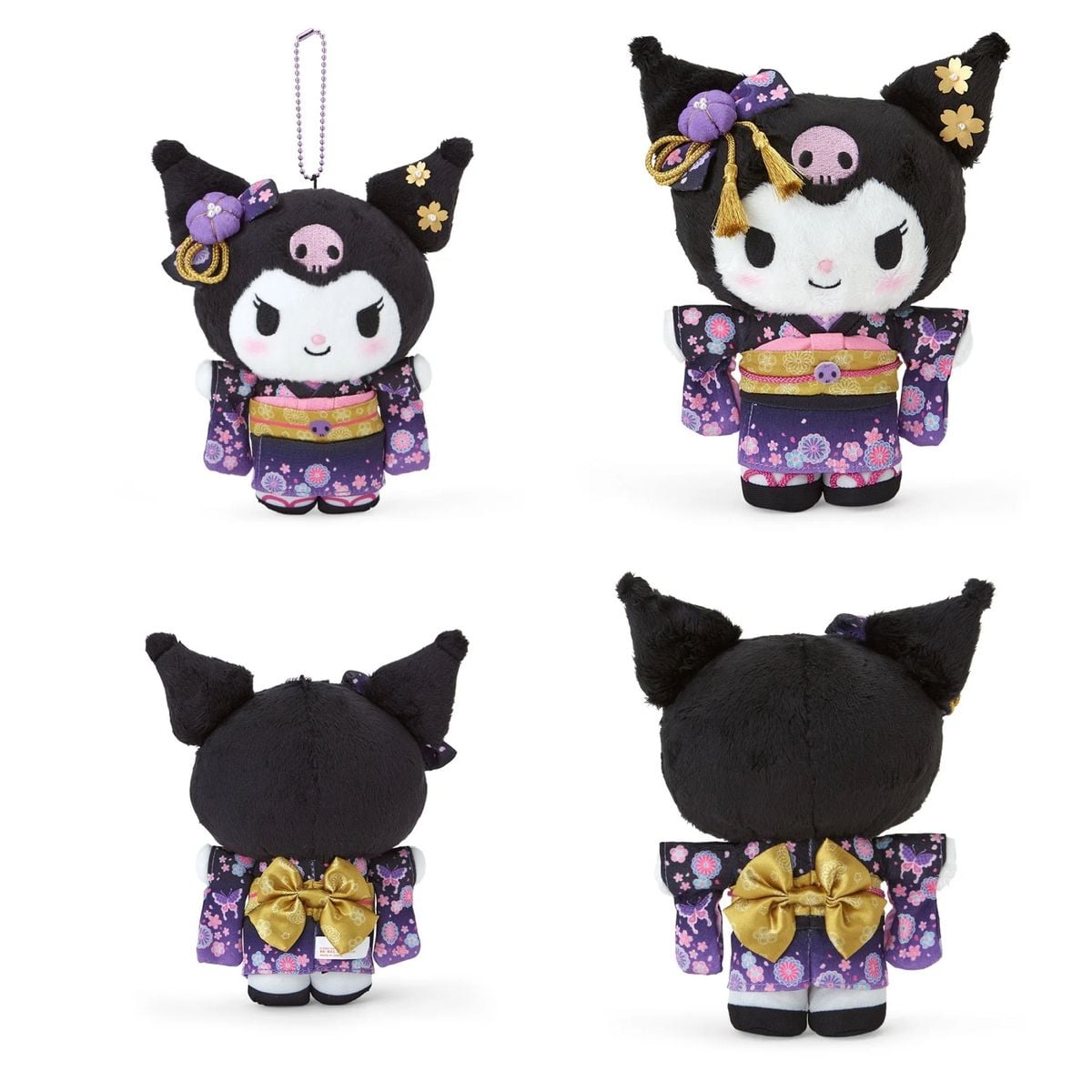Sanrio Kuromi 和服系列毛絨公仔鎖匙扣