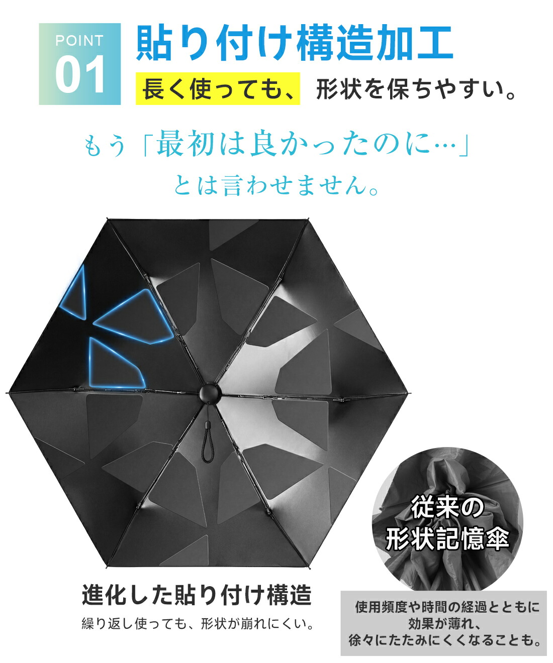 NADAS 形狀記憶自動開合晴雨兼用摺疊傘（6骨）