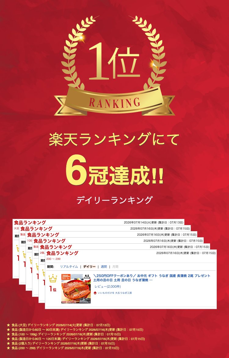 大五 日本國產冷凍蒲燒鰻魚禮盒(2尾裝) 圖 1
