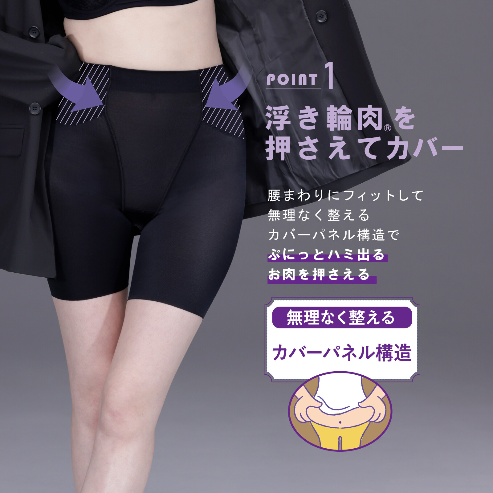 LUCIAN Waist Cover Semi Light 腰腹包覆塑身褲 中長款 圖 3