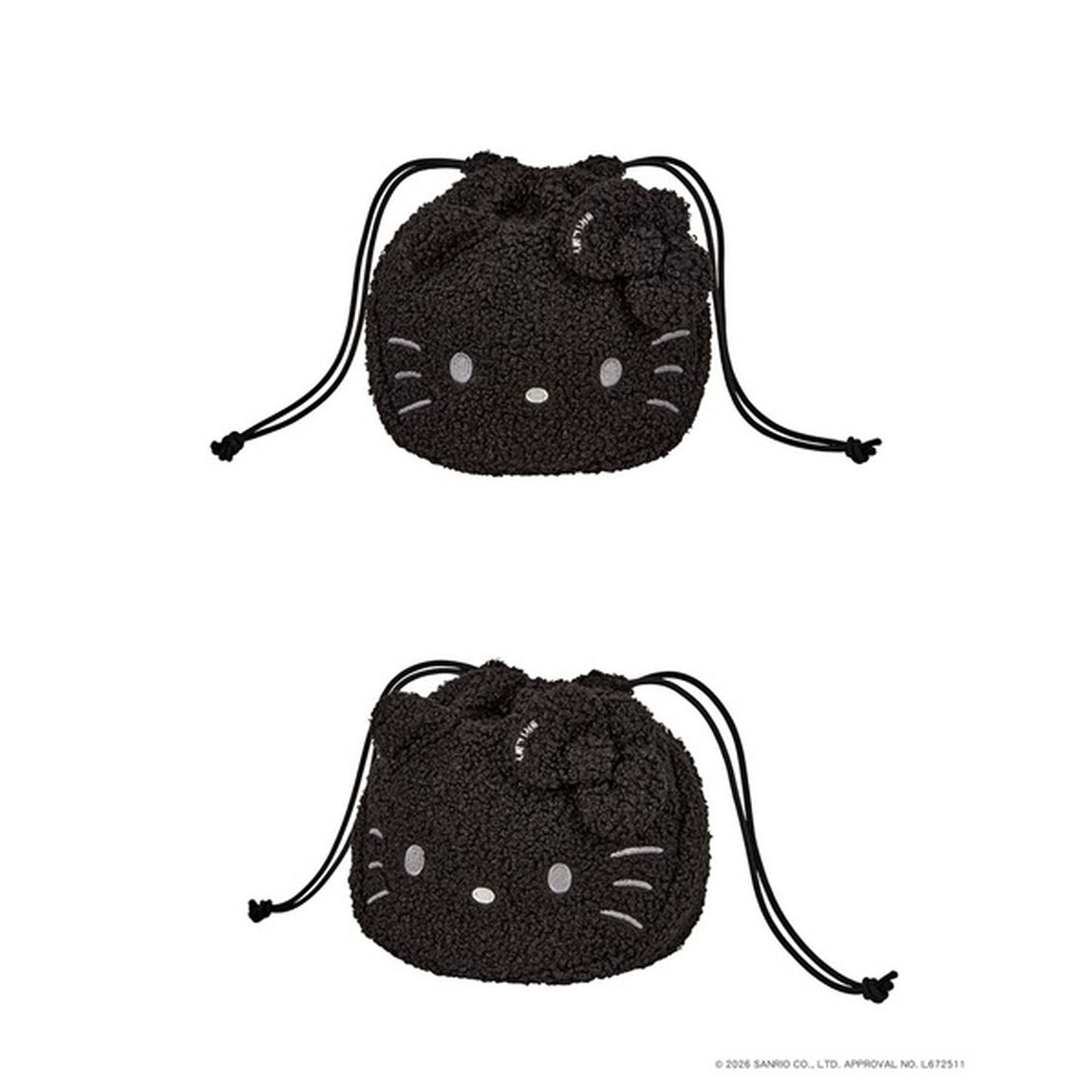 HELLO KITTY × BRILMY 束口袋化妝袋 BLACK ver. 特別版(7-Eleven/7net限定)