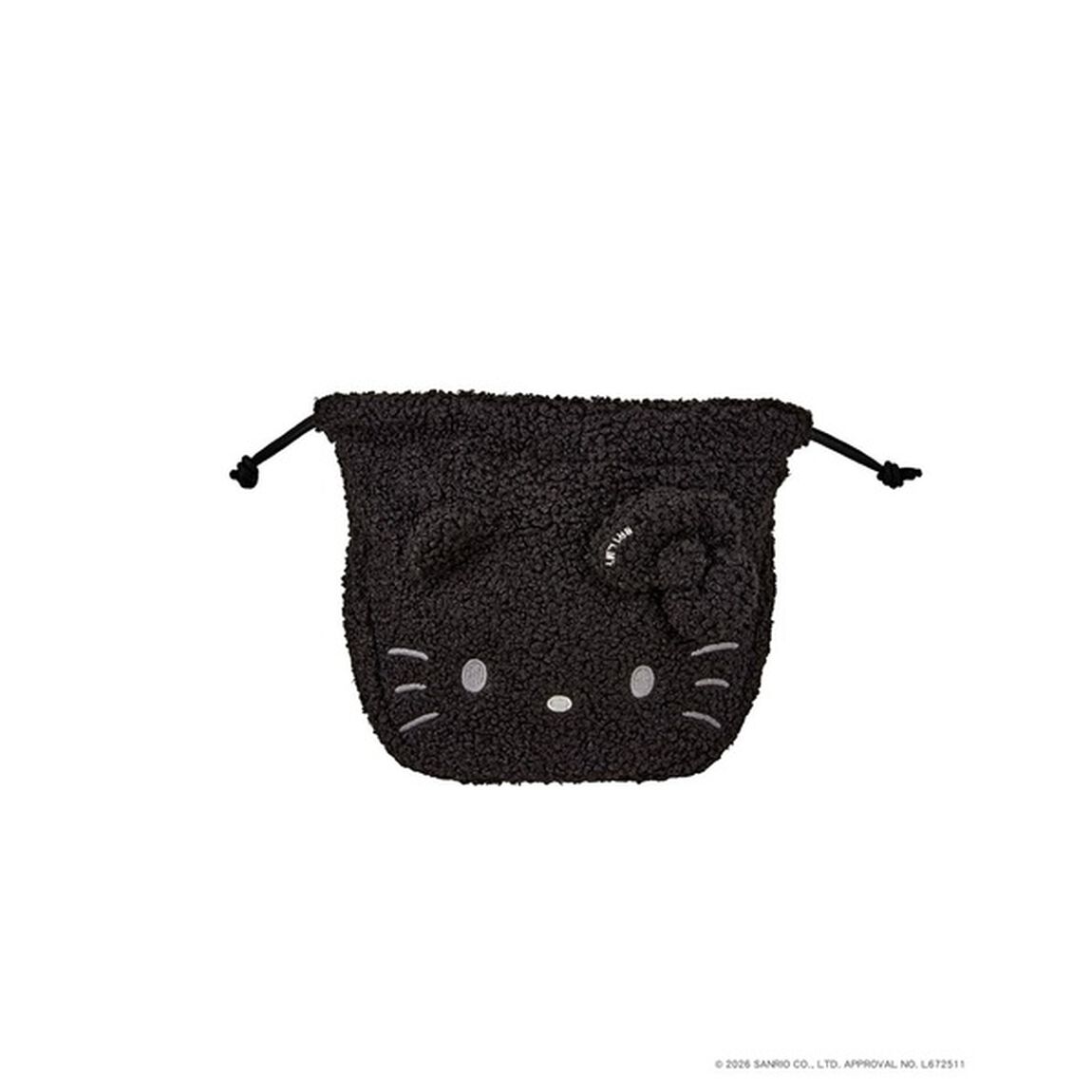 HELLO KITTY × BRILMY 束口袋化妝袋 BLACK ver. 特別版(7-Eleven/7net限定)
