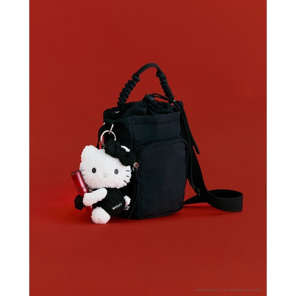 HELLO KITTY × BRILMY 抱抱脣膏毛公仔掛飾 BOOK 黑色版 SPECIAL PACKAGE（7-Eleven／7net限定）