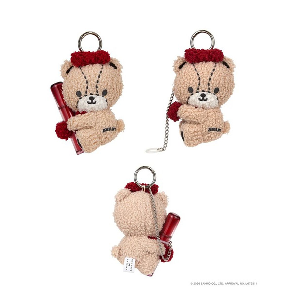 HELLO KITTY × BRILMY 抱抱脣膏毛公仔掛飾 BOOK TINY CHUM ver. SPECIAL PACKAGE(7-Eleven/7net限定)