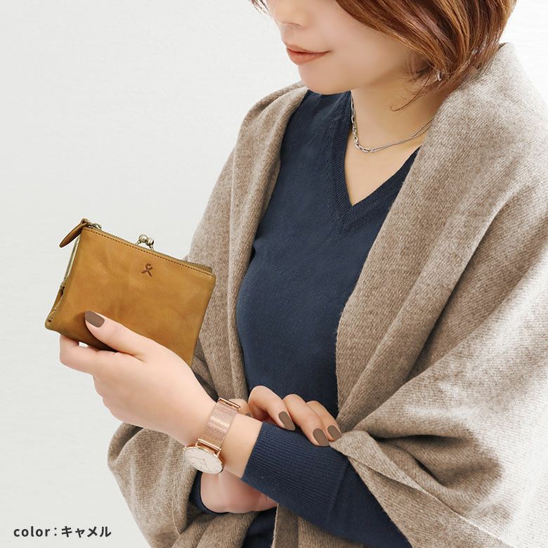 AYANOKOJI X_LEATHER WALLET(N) 二摺金屬扣散銀包