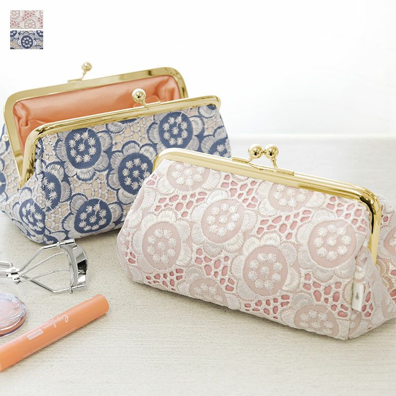 TAWARA型金屬扣化妝袋（中）【Polish Lace】