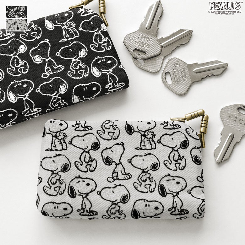 金屬扣鎖匙收納套【PEANUTS 25AW(提花布)】