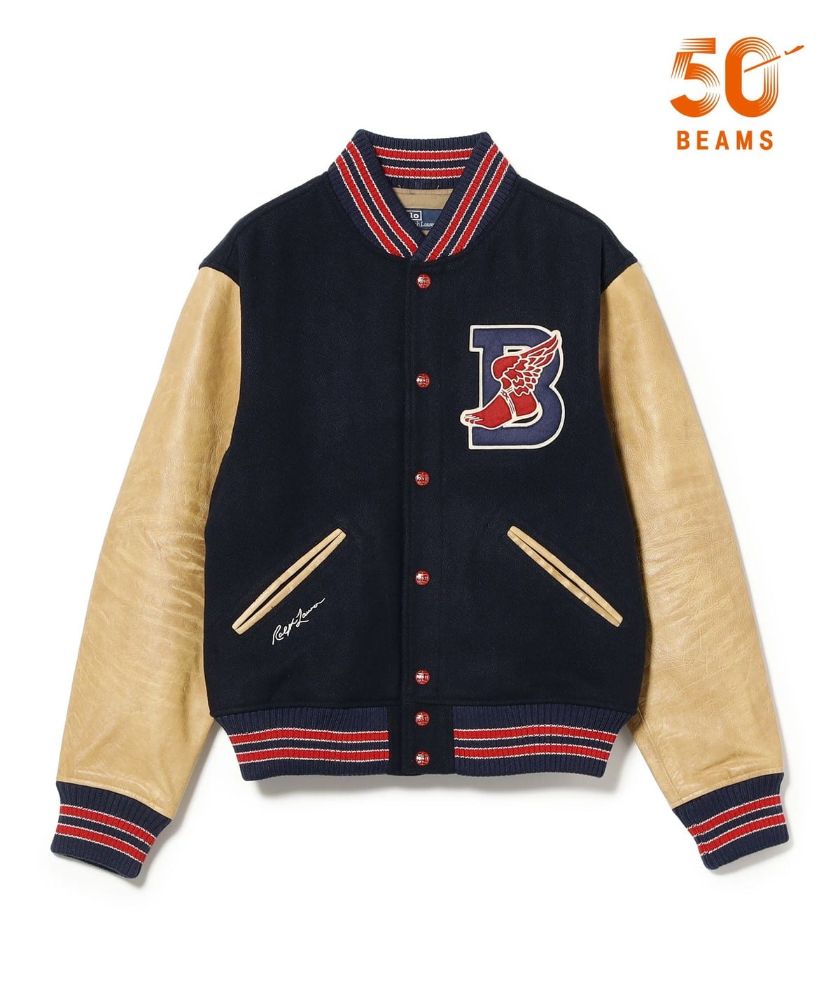 POLO RALPH LAUREN × BEAMS 別注 B WING LETTERMAN JACKET