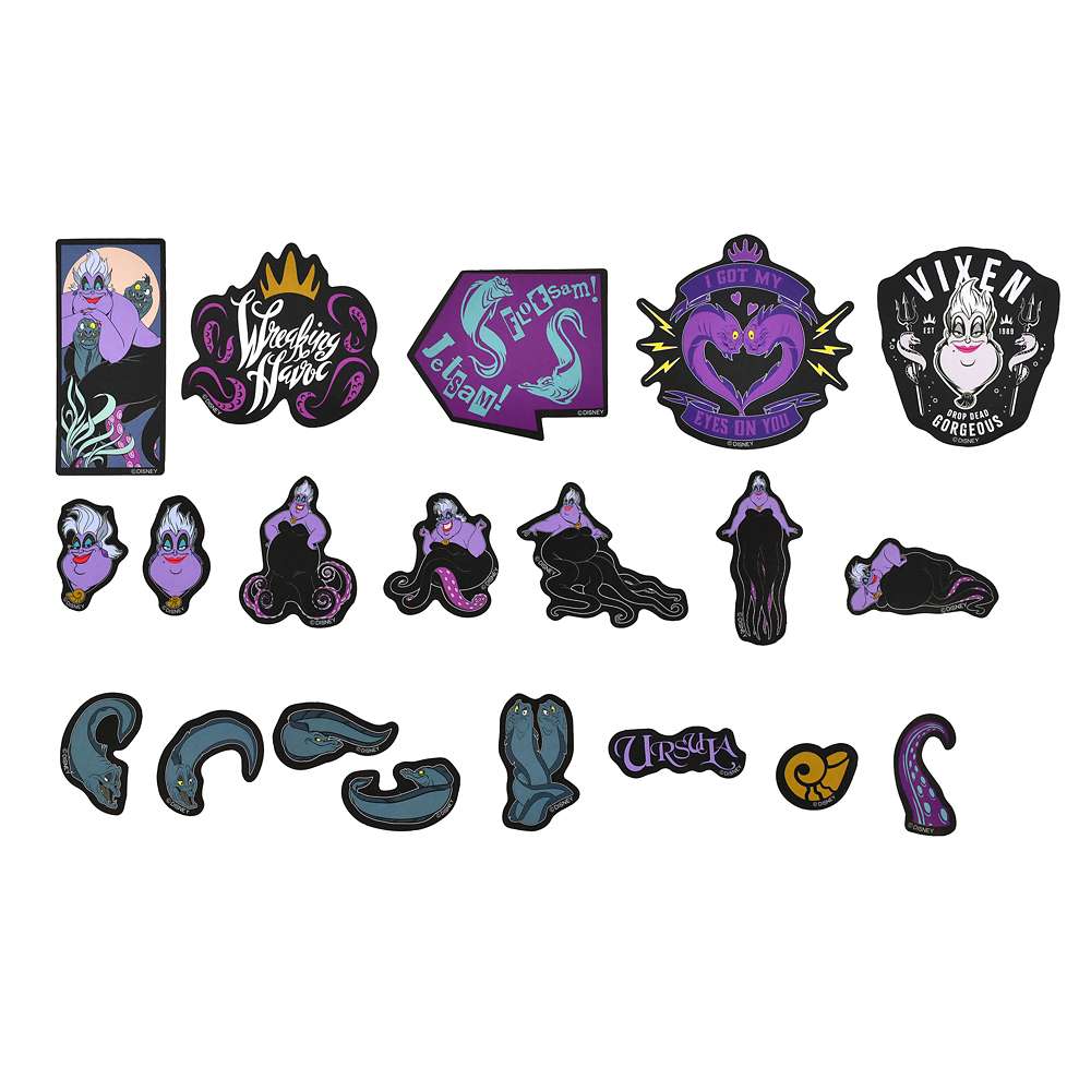 烏蘇拉、浮遊&噴射 契約書造型盒裝碎貼紙 Sticker Collection DISNEY VILLAINS