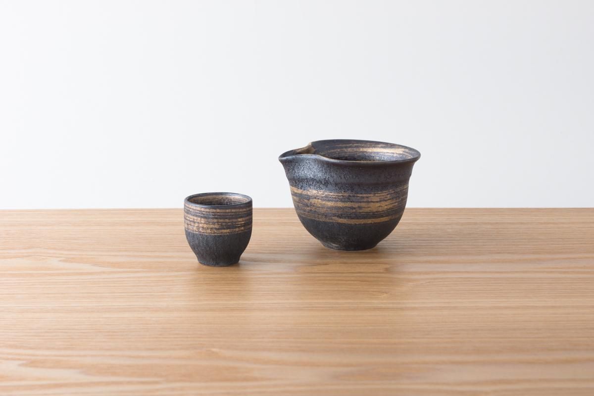 晶 清酒杯 晶金掠紋