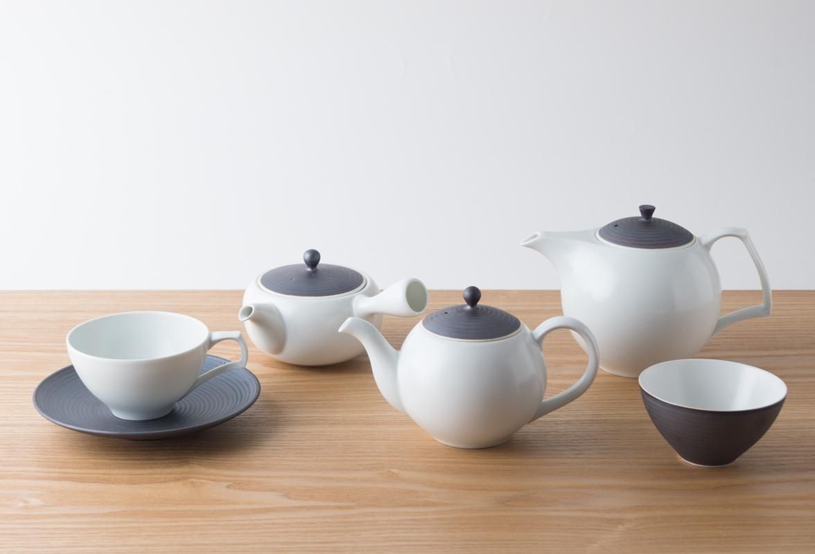 KIHARA 茶葉茶壺系列 茶杯連碟 鏽線紋