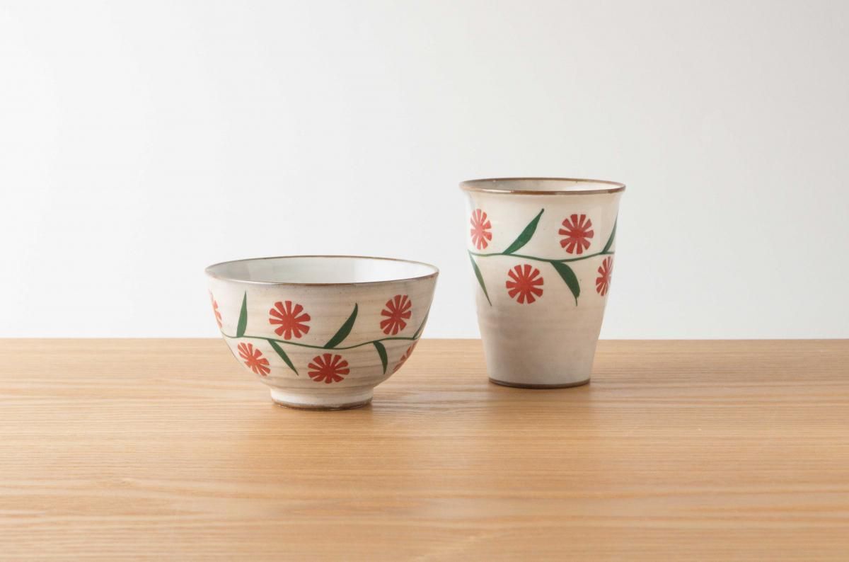 Cafe Pottery Cafe Bowl 秋海棠圖案
