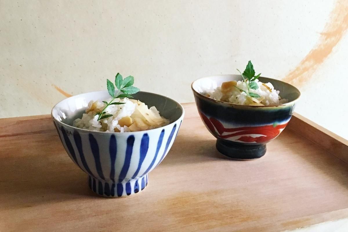 呉須染 飯碗 呉須十草