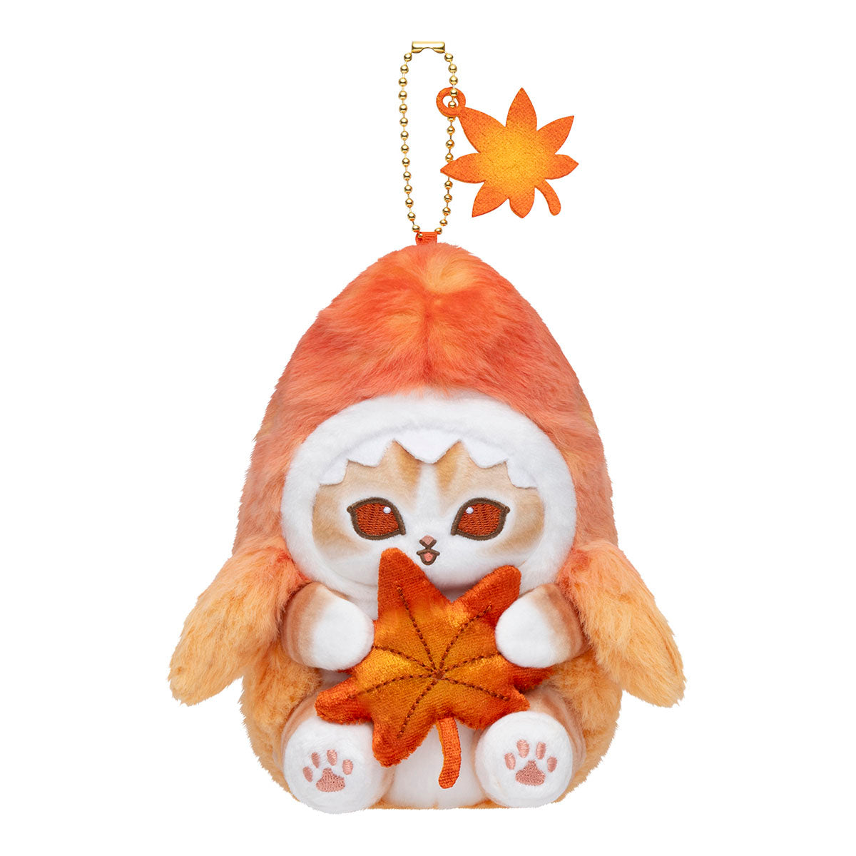 mofusand 慵懶鯊魚貓公仔掛飾（紅葉色）