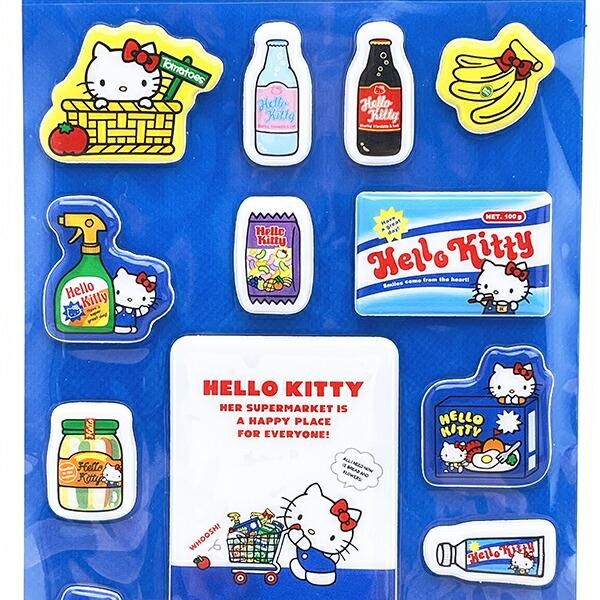 Perfect World Tokyo本店限定 Sanrio Hello Kitty 立體貼紙 藍色