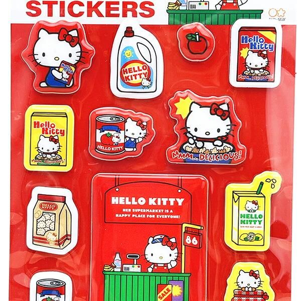 Perfect World Tokyo本店限定 Sanrio Hello Kitty 立體貼紙 紅色