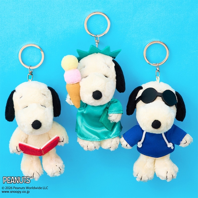 Snoopy PEANUTS 輕柔公仔鑰匙圈 紐約(連帽衛衣款)