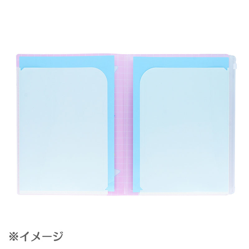 蠟筆小新×Sanrio Characters 附拉鏈小袋6格透明資料夾（星星款）