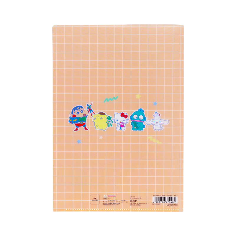蠟筆小新×Sanrio Characters A5透明資料夾（星星）