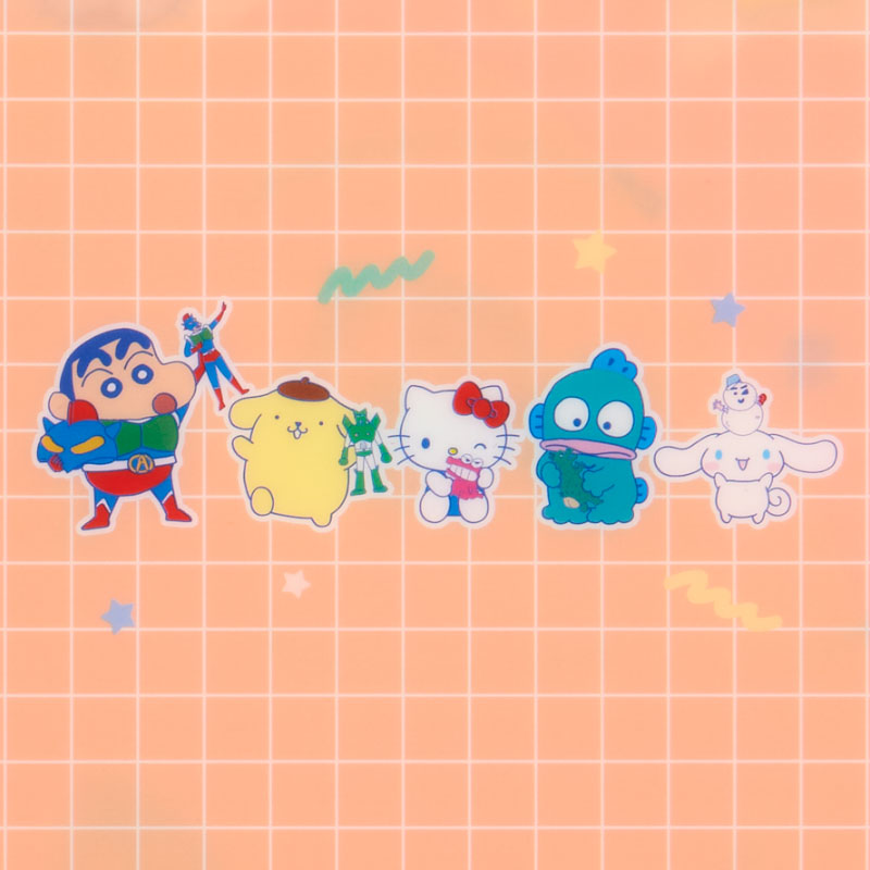 蠟筆小新×Sanrio Characters A5透明資料夾（星星）