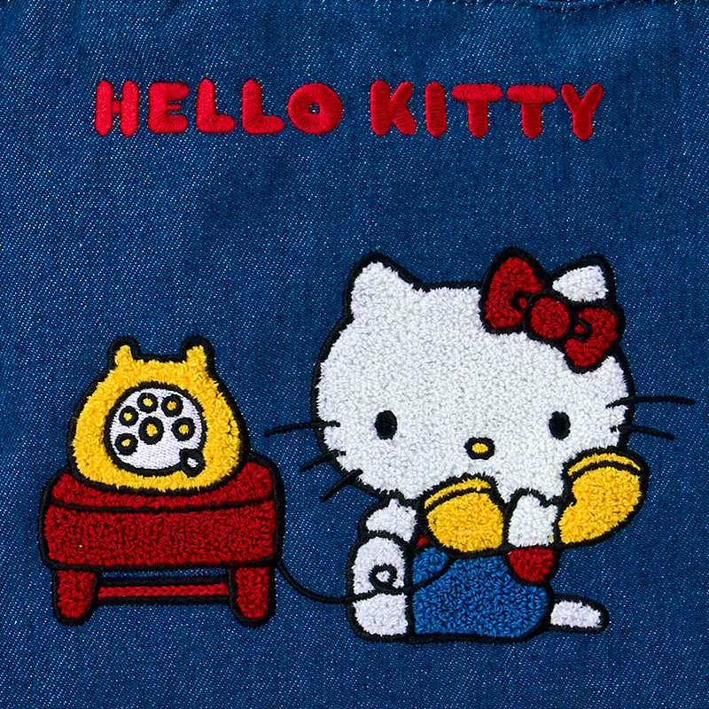 Hello Kitty 立體刺繡牛仔布午餐手提袋
