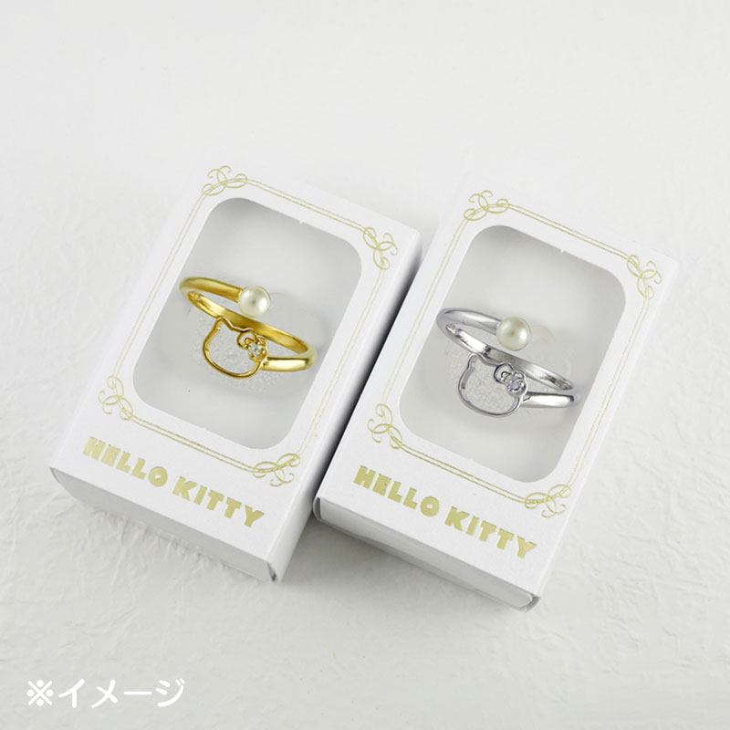 Hello Kitty 自由尺寸戒指(蝴蝶結) 金色