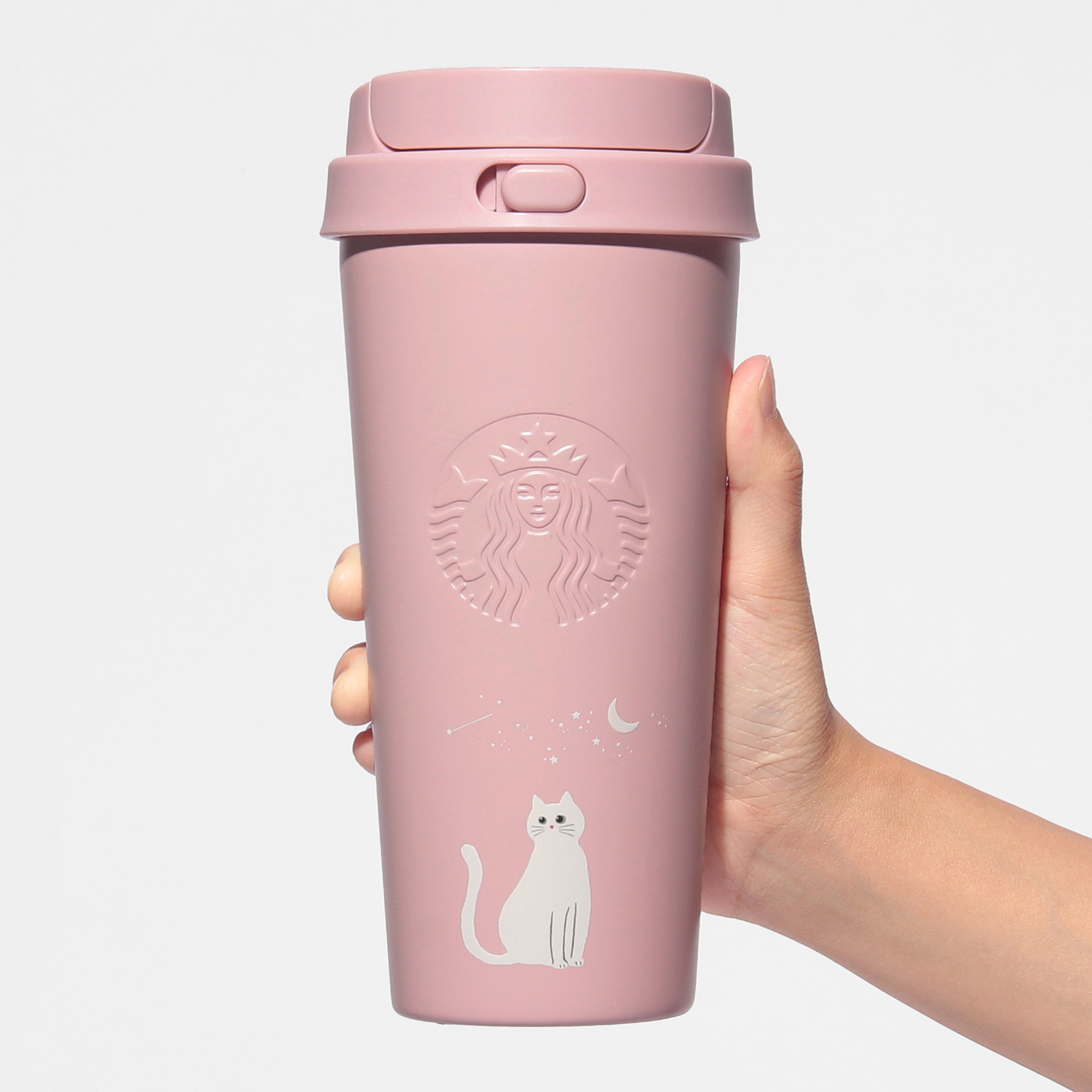 Starbucks Halloween 2026 不鏽鋼TOGO保溫瓶 貓 淺粉紅色 473ml