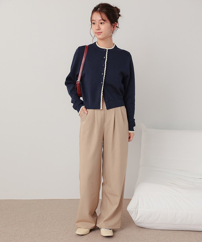 Titivate 蕾絲滾邊針織開襟衫
