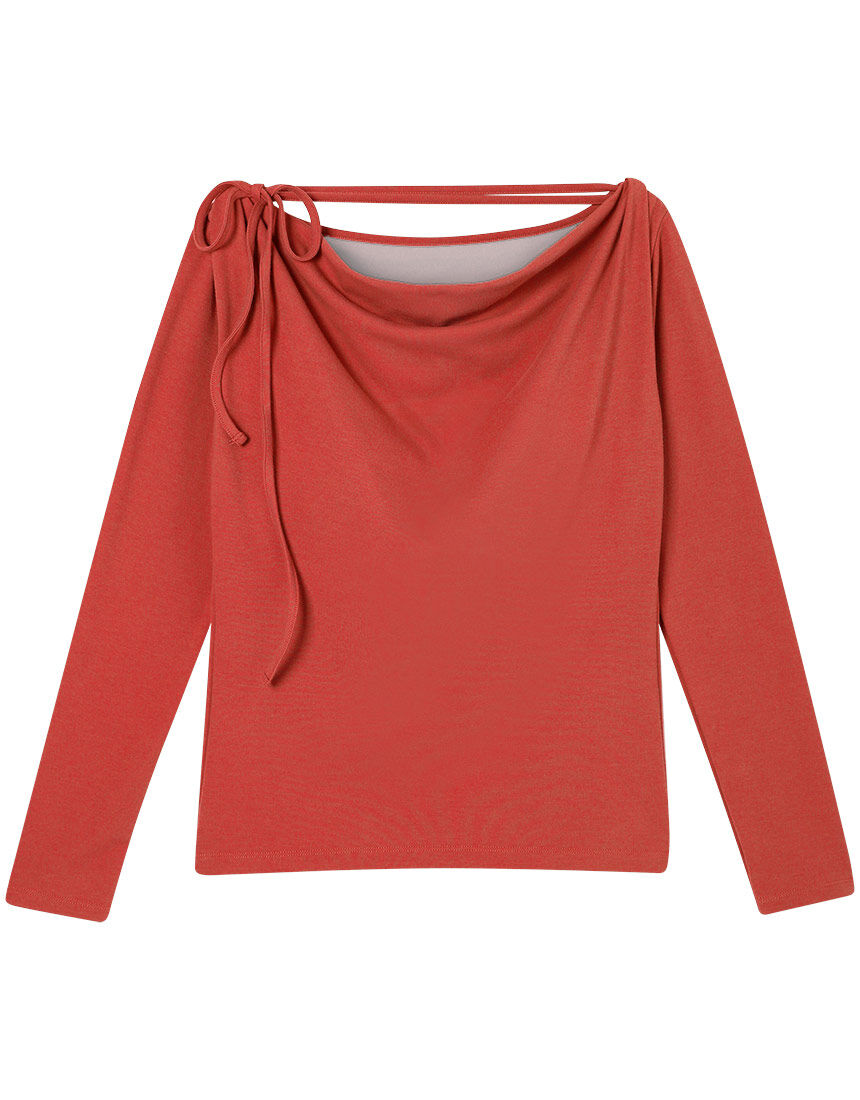 AMPHI 一字肩有墊長袖 Bra Top