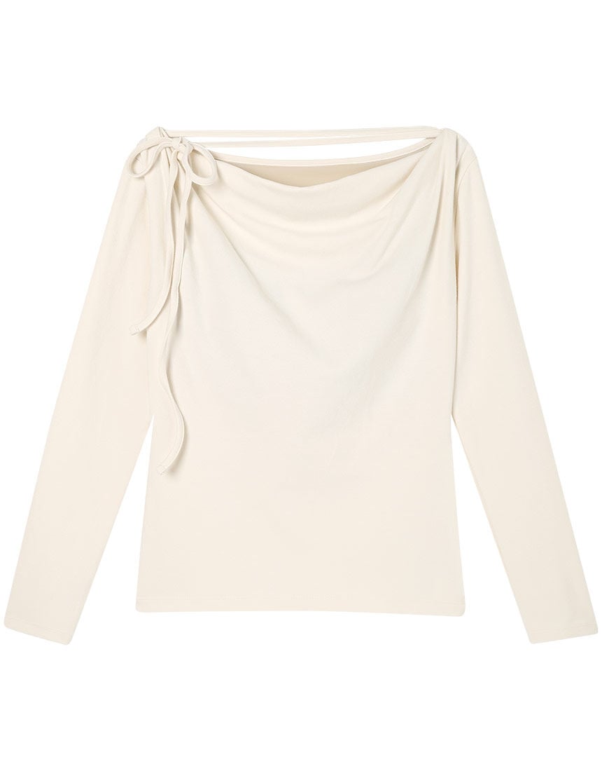 AMPHI 一字肩有墊長袖 Bra Top