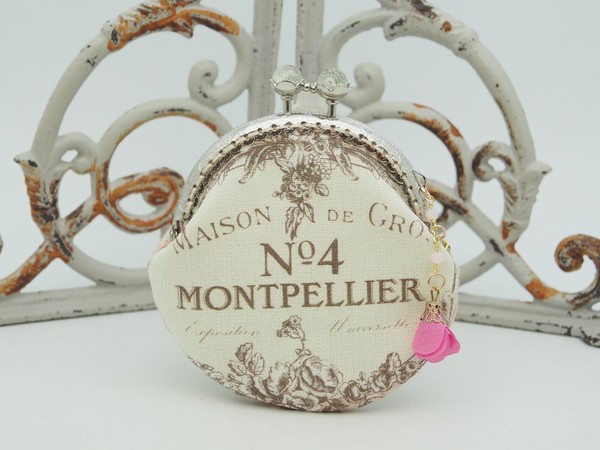 gonta Toile de Jouy Montpellier 粉紅2 圖案 金屬扣散銀包（金屬框8.5厘米）