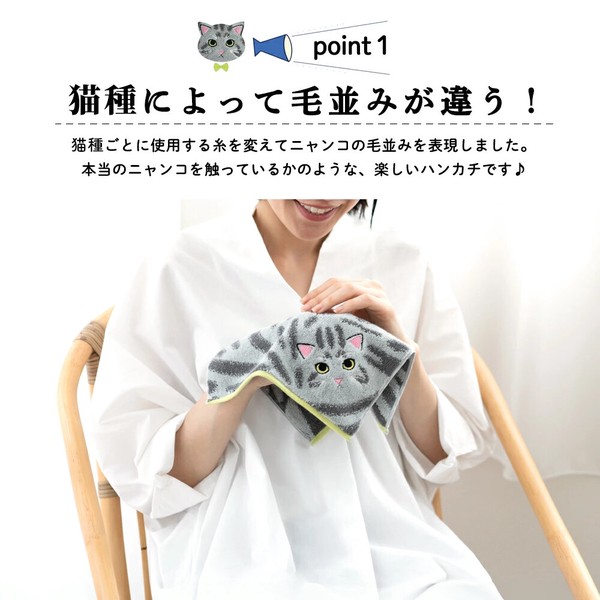うちのこメイト貓毛質感手帕 斑紋雙色