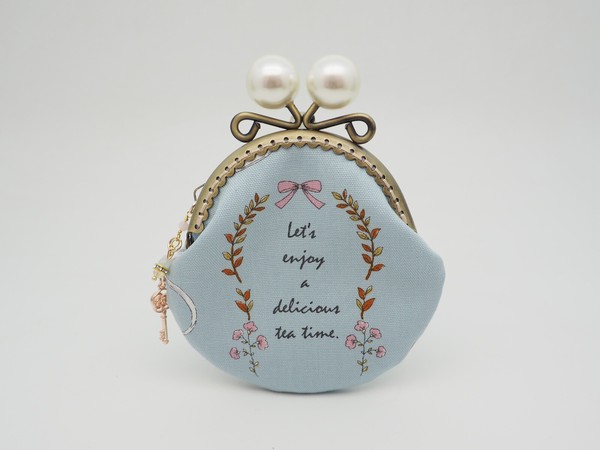 「Tea Time B♡淺藍」金屬扣散銀包(金屬框寬度8.5厘米)
