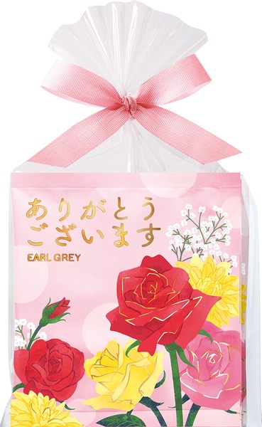 金色花卉三角茶包禮袋 伯爵茶