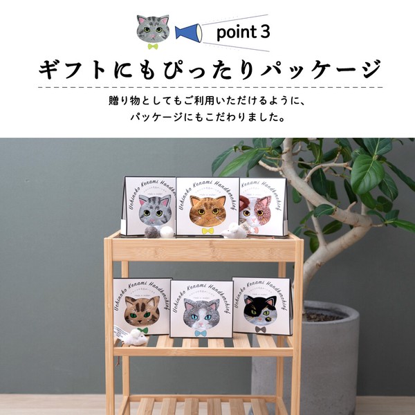 八字臉貓毛絨手巾 黑貓圖案