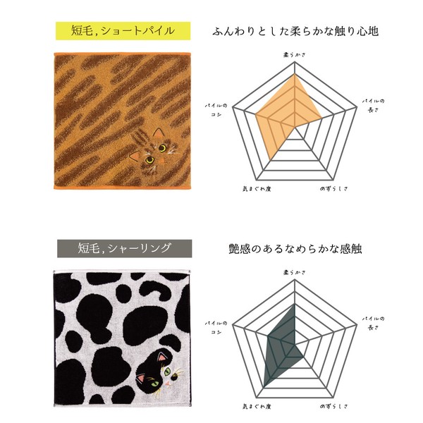 八字臉貓毛絨手巾 黑貓圖案