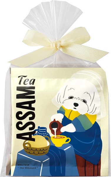 名畫犬阿薩姆紅茶三角茶包 摩天使幼犬包裝