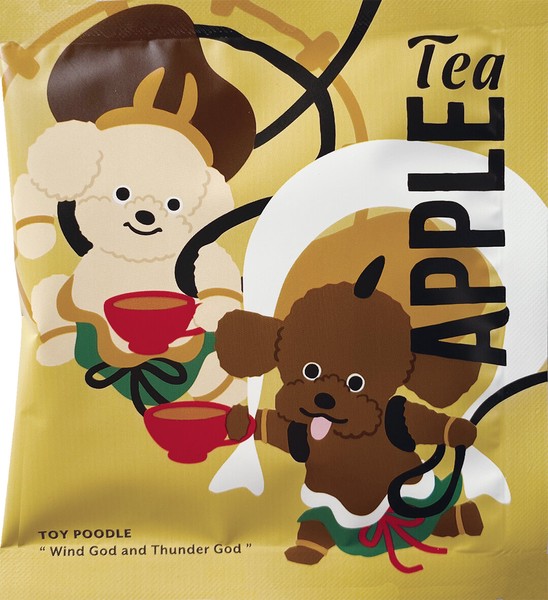 名畫犬圖案貴婦犬蘋果茶三角茶包禮袋