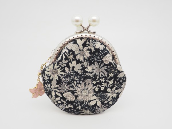 gonta 藍色花卉印花金屬扣散銀包（金屬框8.5厘米）