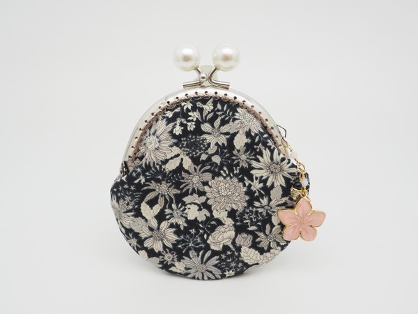 gonta 藍色花卉印花金屬扣散銀包（金屬框8.5厘米）