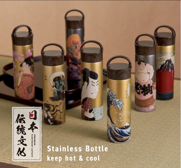 ReachWill 日本傳統文化系列 不鏽鋼保溫瓶 400ml 大波圖案
