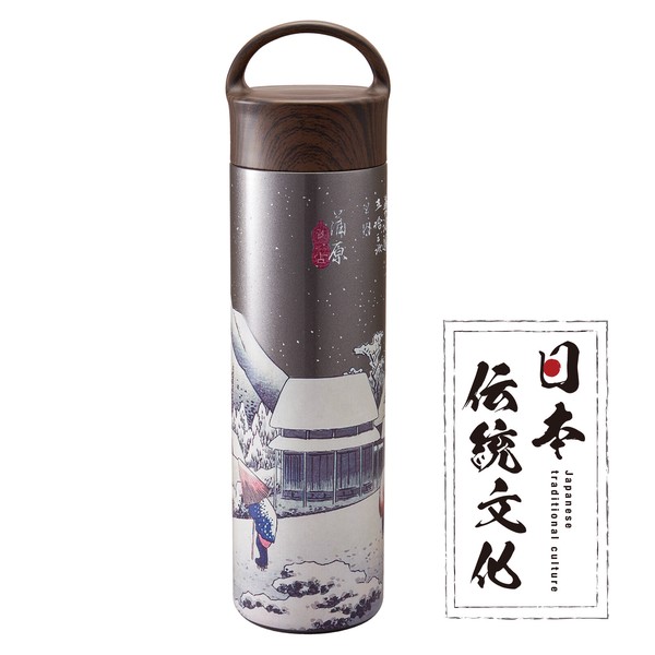 日本傳統文化系列不銹鋼保溫瓶 700ml 雪景圖案