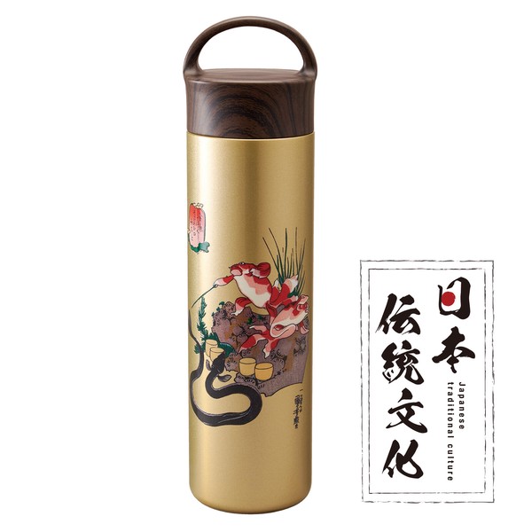 日本傳統文化系列不銹鋼保溫瓶 700ml 金魚圖案