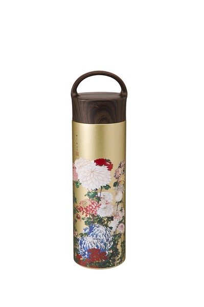 日本傳統文化系列不鏽鋼保溫瓶 400ml 菊花圖案
