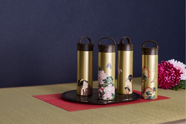 日本傳統文化系列不鏽鋼保溫瓶 400ml 菊花圖案