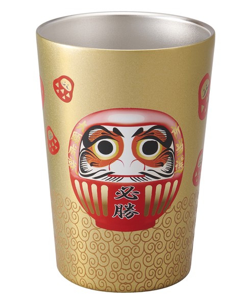 日本傳統文化系列不鏽鋼杯460ml 達摩圖案
