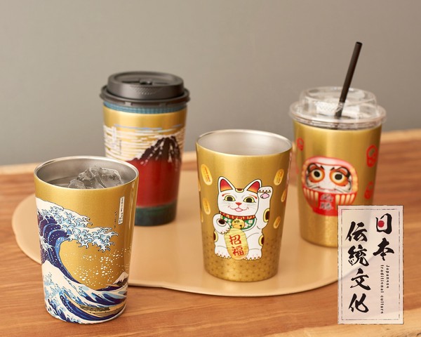 ReachWill 日本傳統文化不鏽鋼保溫杯 460ml 招財貓