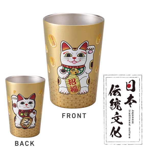 ReachWill 日本傳統文化不鏽鋼保溫杯 460ml 招財貓